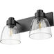 Remy 2 Light 16.88 inch Matte Black Vanity Light Wall Light