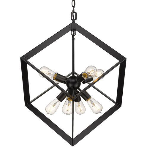 Architect 8 Light 26 inch Matte Black Foyer Ceiling Light, Caged