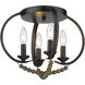 Flori 4 Light 14.5 inch Matte Black Flush Mount Ceiling Light