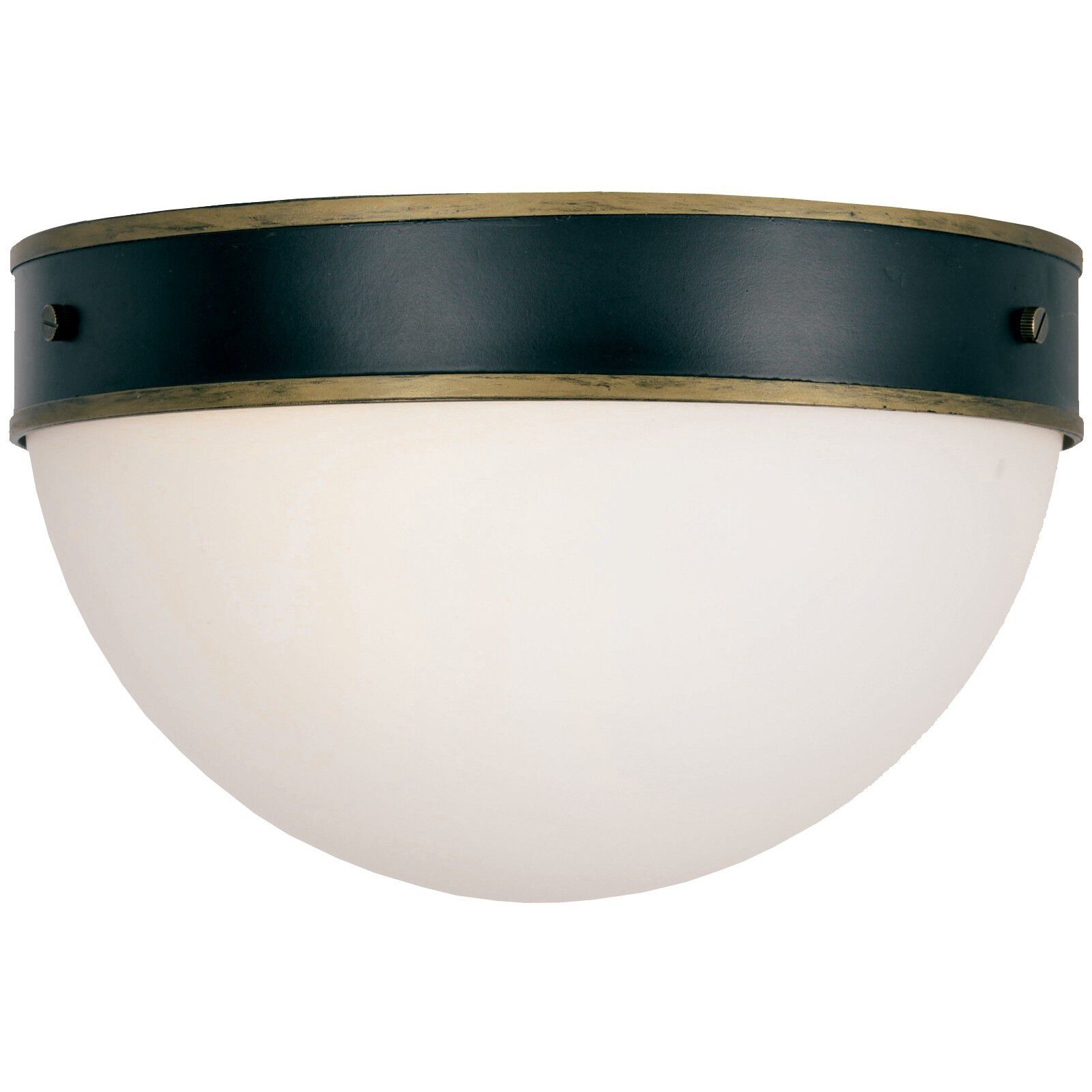 Capsule 2 Light 8 inch Matte Black and Textured Gold Outdoor Flush, Brian Patrick Flynn