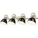 Duncan 4 Light 33.5 inch Aged Brass Bath Vanity Light Wall Light in Black