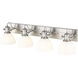 Hines 4 Light 34.5 inch Pewter Bath Vanity Light Wall Light in Opal Glass