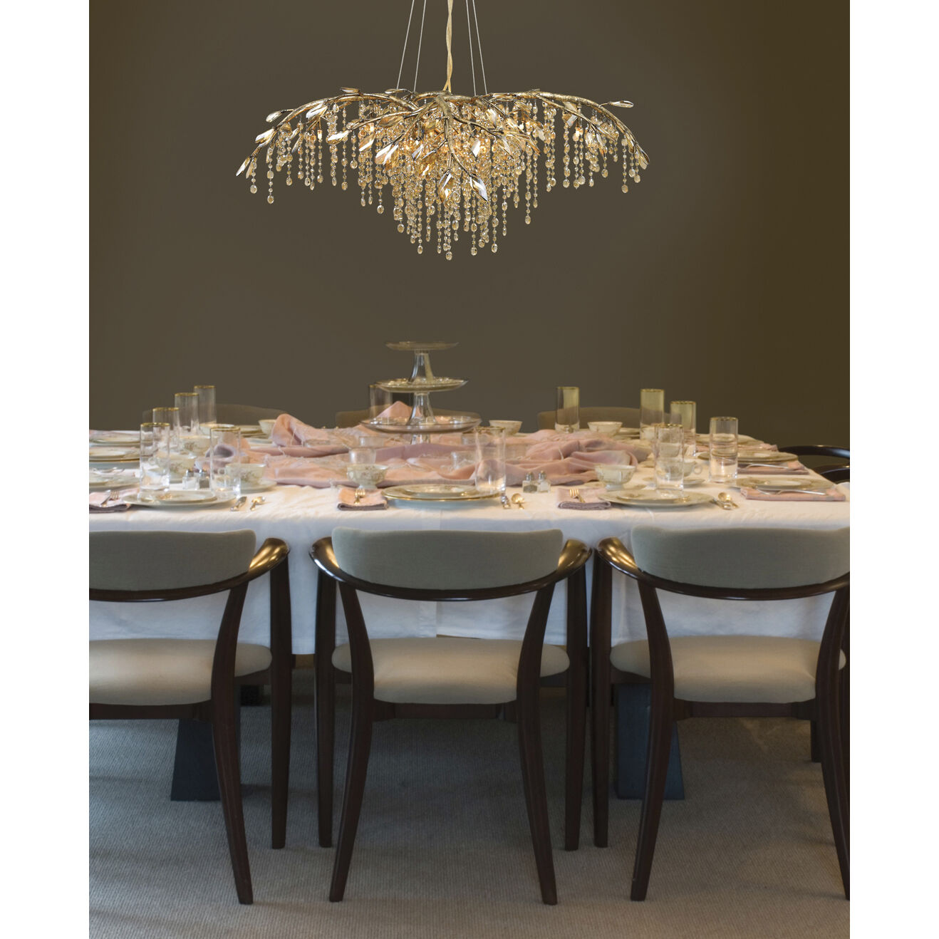 Autumn Twilight 40 inch 60.00 watt Mystic Gold Chandelier Ceiling Light, Large