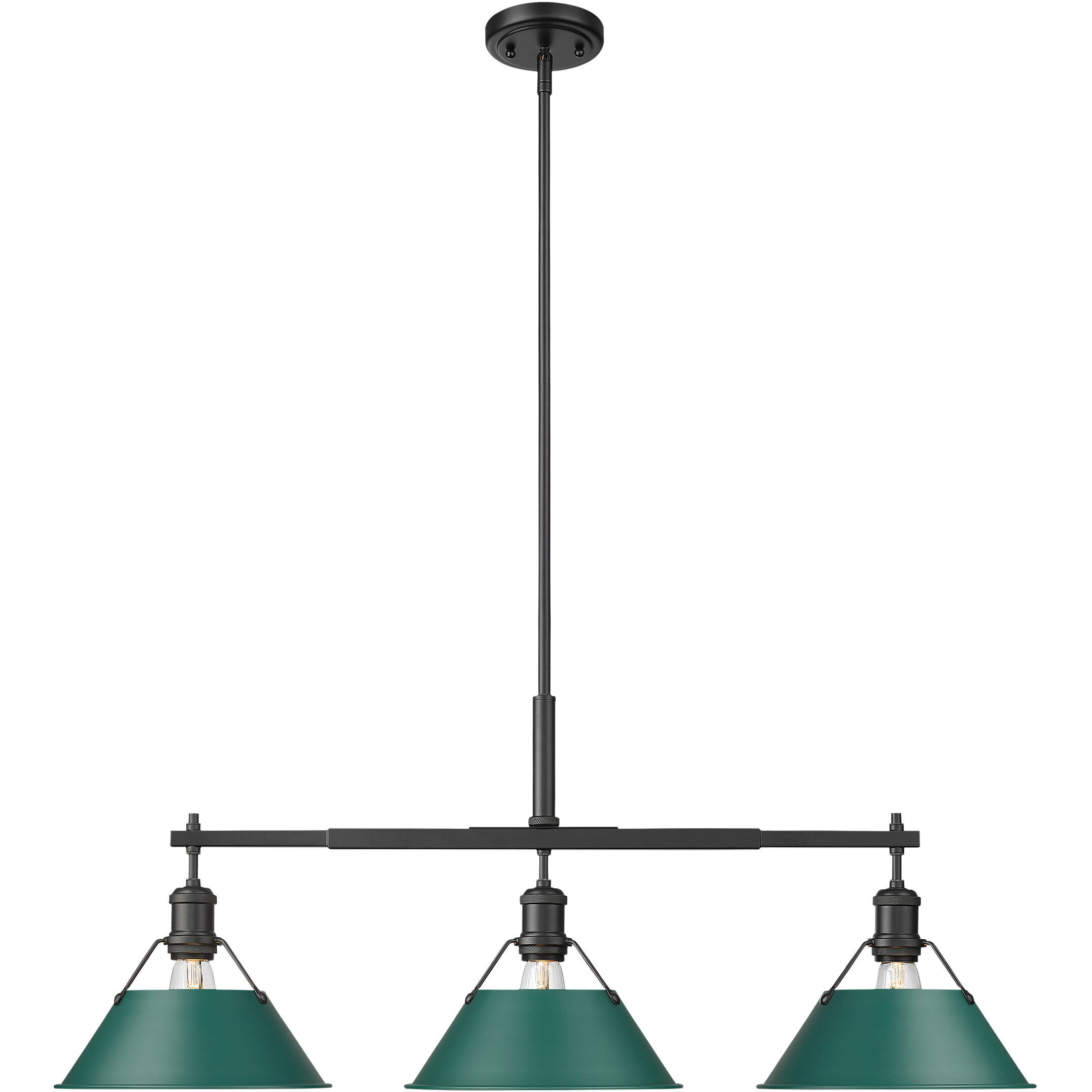 Yep Orwell Island Light Ceiling Light in Matte Black, Pine Green
