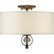 Cerchi 2 Light 15 inch Rubbed Bronze Flush Mount Ceiling Light