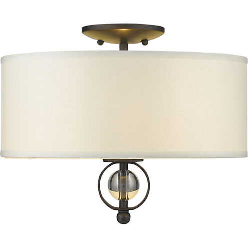 Cerchi 2 Light 15 inch Rubbed Bronze Flush Mount Ceiling Light