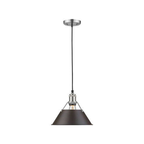 Orwell 1 Light 10 inch Pewter Pendant Ceiling Light in Rubbed Bronze, Medium