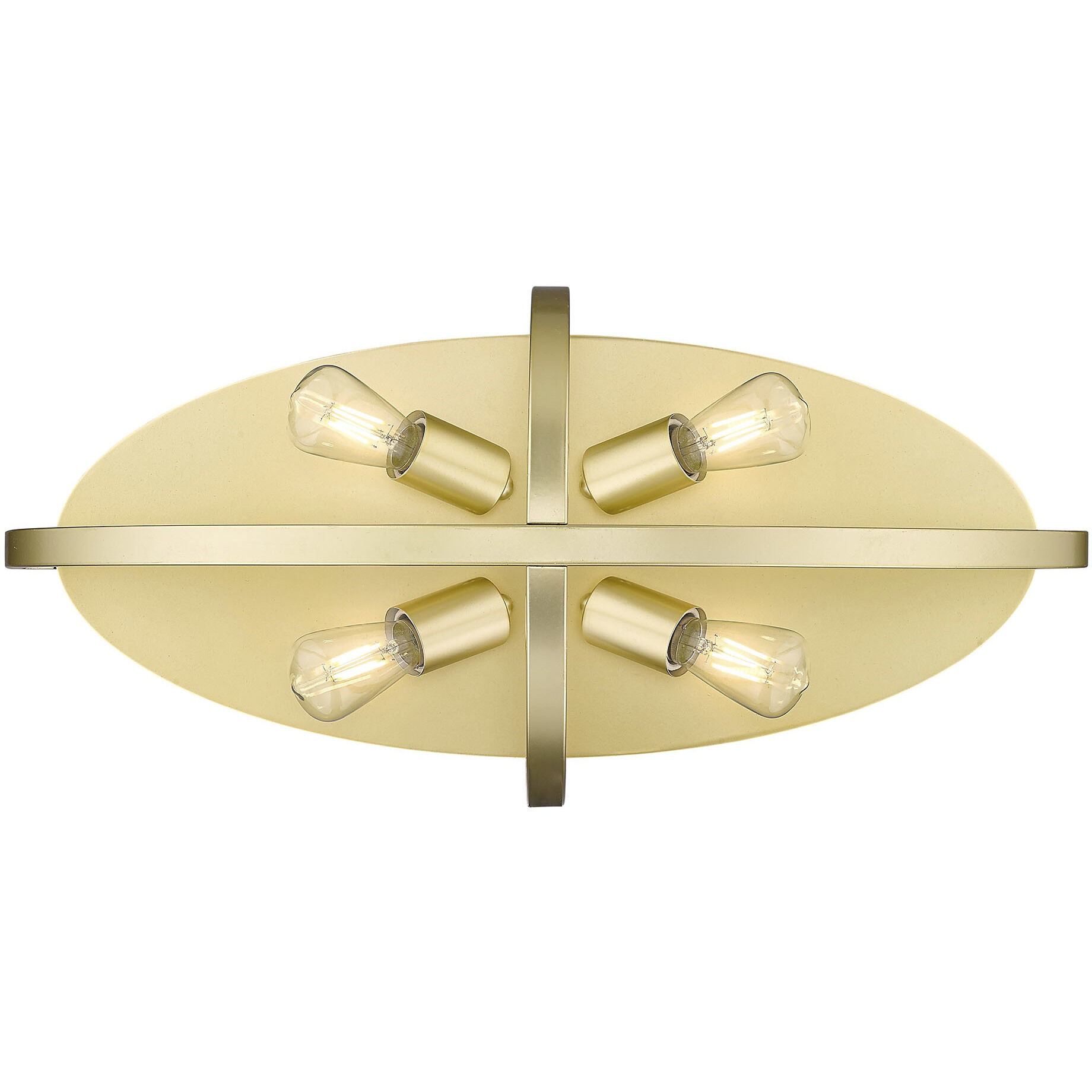 Colson 4 Light 23.13 inch Olympic Gold Flush Mount Ceiling Light in No Shade, Damp