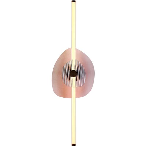 Colorella Wall Sconce Wall Light in Pink Seeded, Ribbed