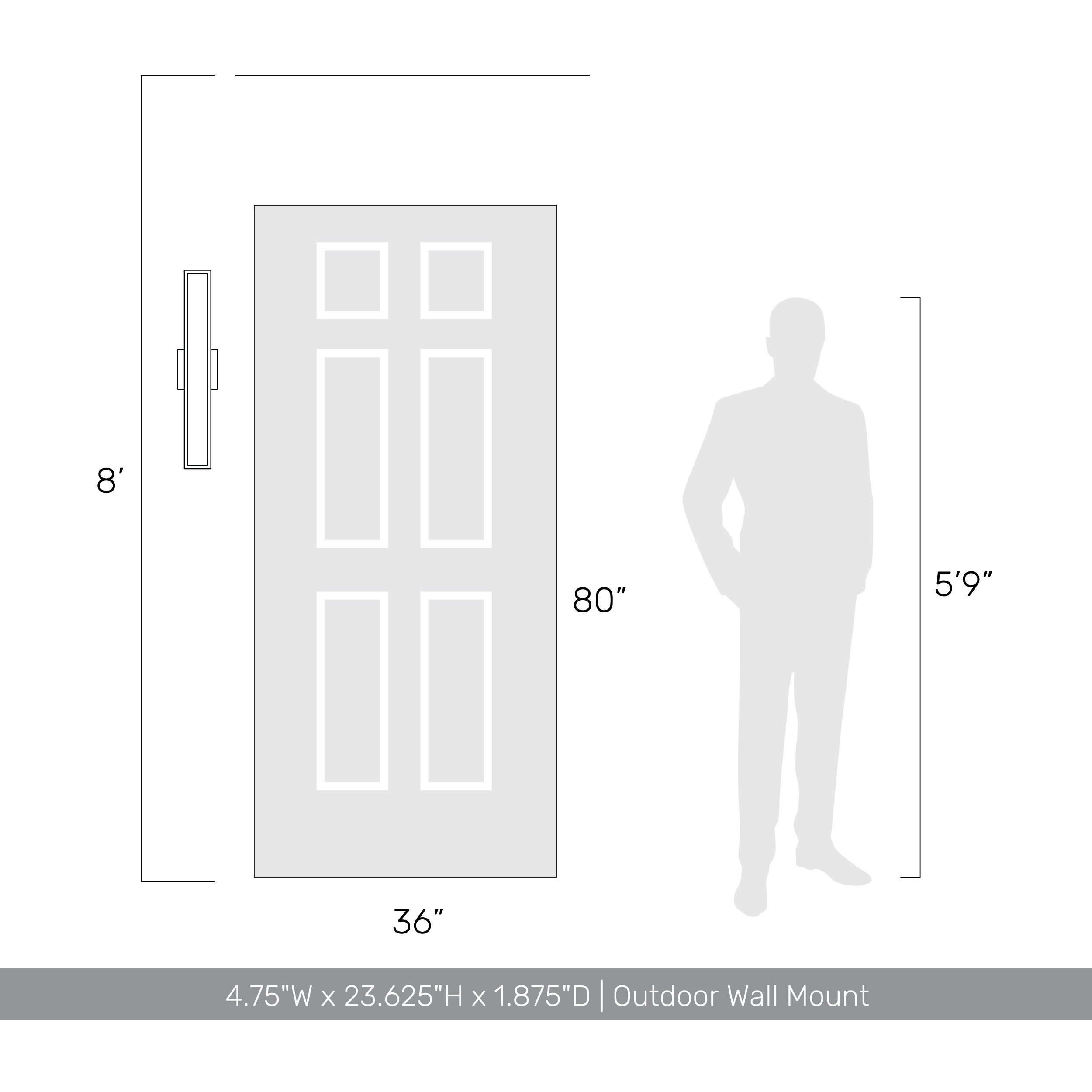 Obsidian LED 23.63 inch Sand Black Outdoor Wall