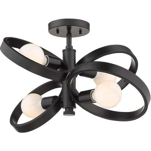 Sloane 4 Light 21 inch Matte Black Semi-flush Ceiling Light