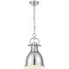 Duncan 1 Light 8.88 inch Pewter Pendant Ceiling Light in Chrome, Small