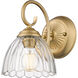 Audra 1 Light 6.88 inch Brushed Champagne Brass Wall Sconce Wall Light