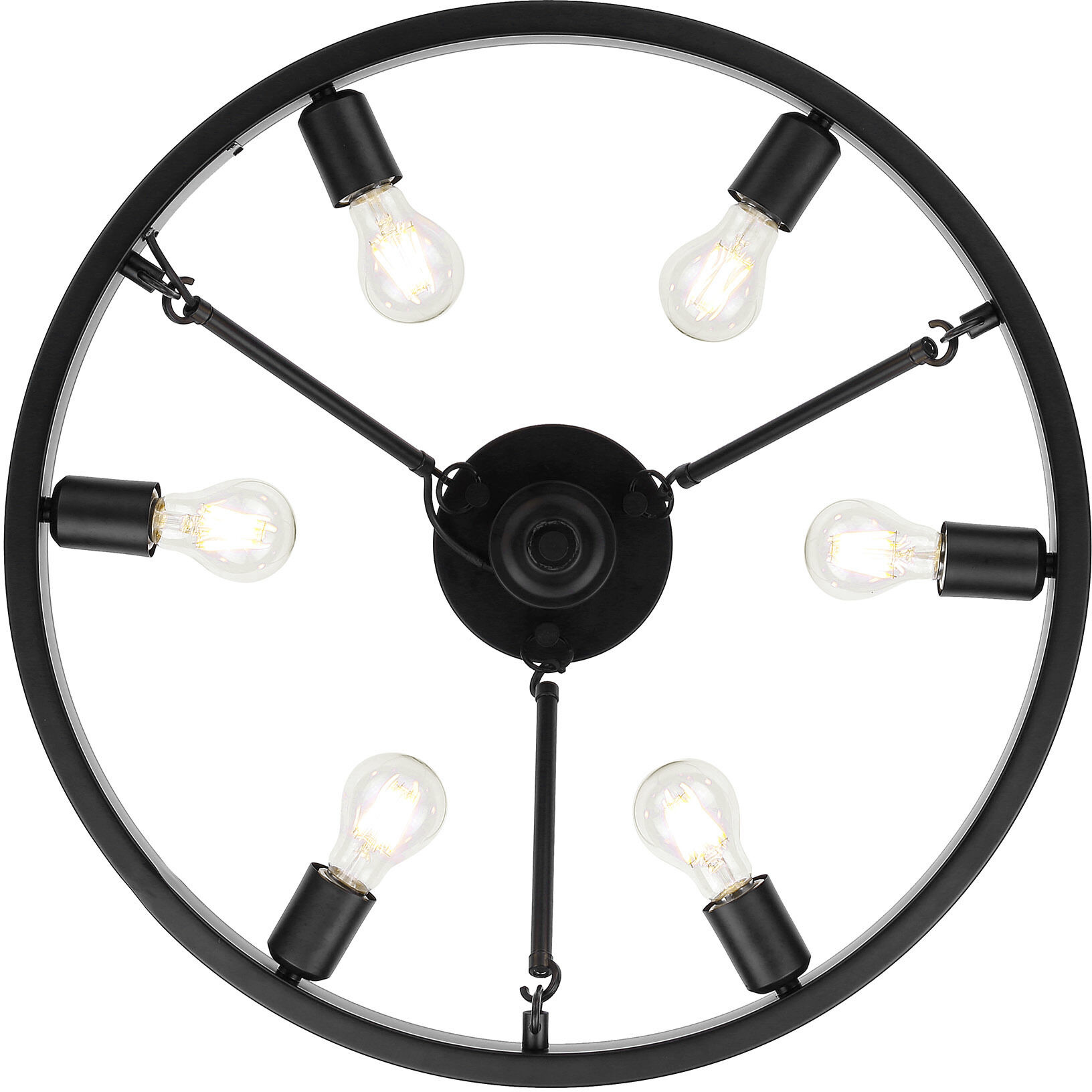 Castile 6 Light 24 inch Matte Black Semi-Flush Mount Ceiling Light
