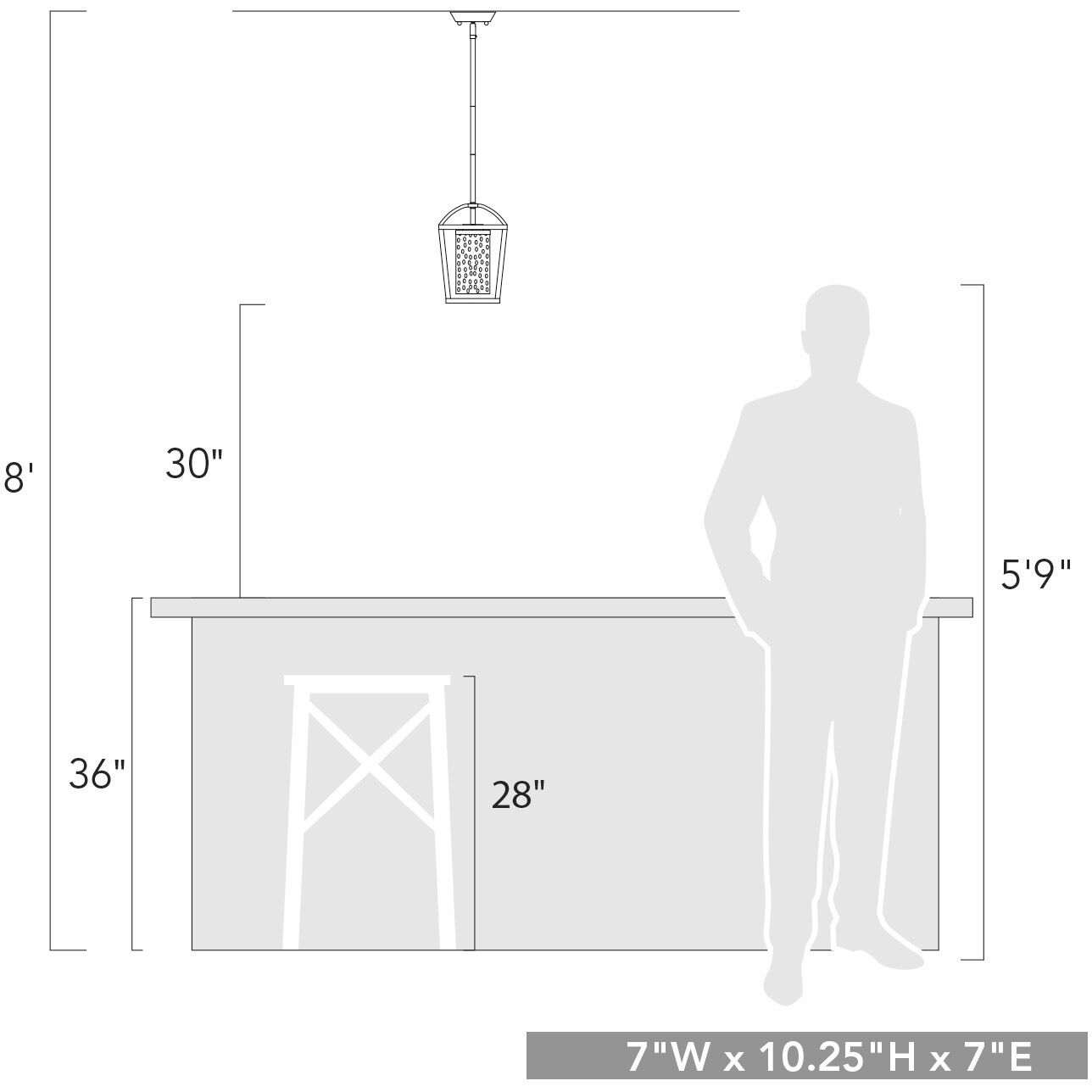 Mercer Pendant Ceiling Light in Matte Black