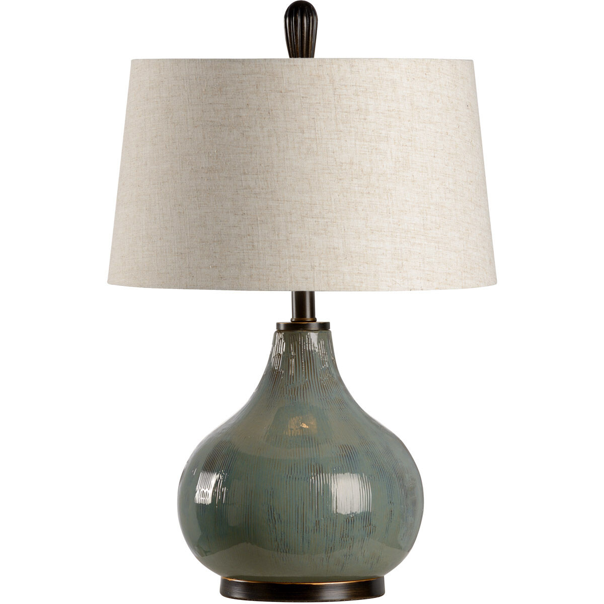 MarketPlace 25 inch 100 watt Moss Green Glaze Table Lamp Portable Light