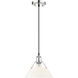 Yep Orwell 1 Light 10 inch Chrome Pendant Ceiling Light in Opal Glass