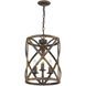 Alcott 3 Light 13 inch Antique Black Iron Pendant Ceiling Light, Caged