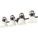 Duncan 4 Light 33.5 inch Rubbed Bronze Bath Vanity Light Wall Light in Matte White