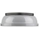 Duncan 2 Light 14 inch Matte Black Flush Mount Ceiling Light in Grey, Damp