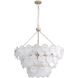 Cascada 13 Light 31.75 inch Aegean Silver Pendant Ceiling Light in Cirrus Cloud Glass, 3 Tier