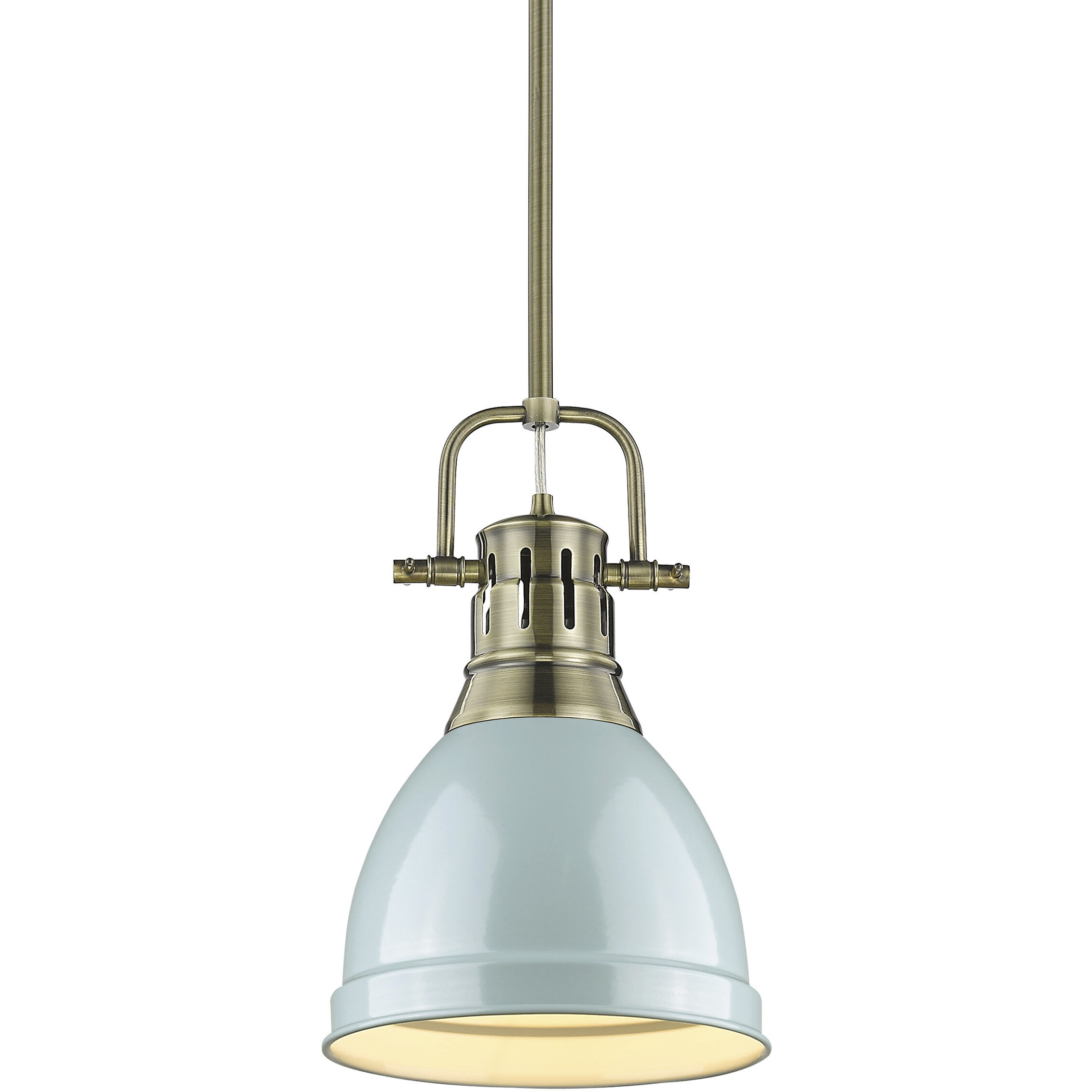 Yep Duncan Pendant Ceiling Light in Aged Brass, Seafoam, Small
