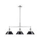 Orwell 3 Light 36 inch Chrome Linear Pendant Ceiling Light in Black