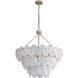 Cascada 11 Light 27.25 inch Aegean Silver Pendant Ceiling Light in Cirrus Cloud Glass, 3 Tier