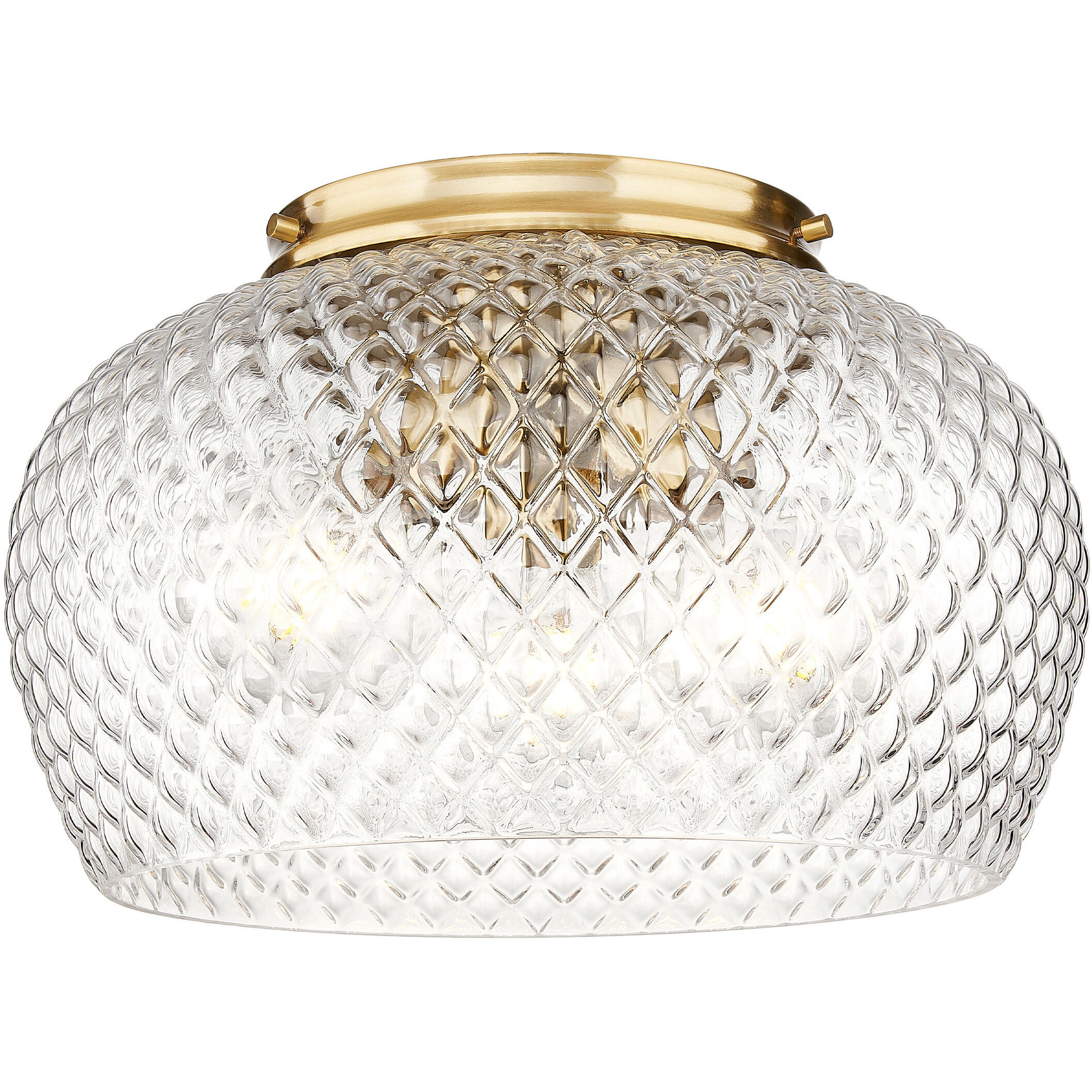 Adeline 3 Light 14 inch Modern Brushed Gold Flush Mount Ceiling Light