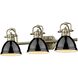 Yep Duncan Vanity Wall Light in Aged Brass, Black