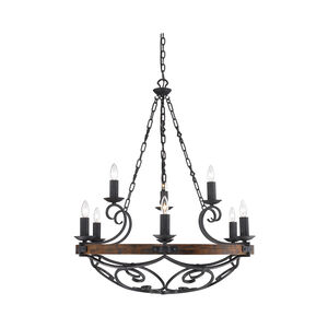 Madera 9 Light 35 inch Black Iron Chandelier Ceiling Light, Large
