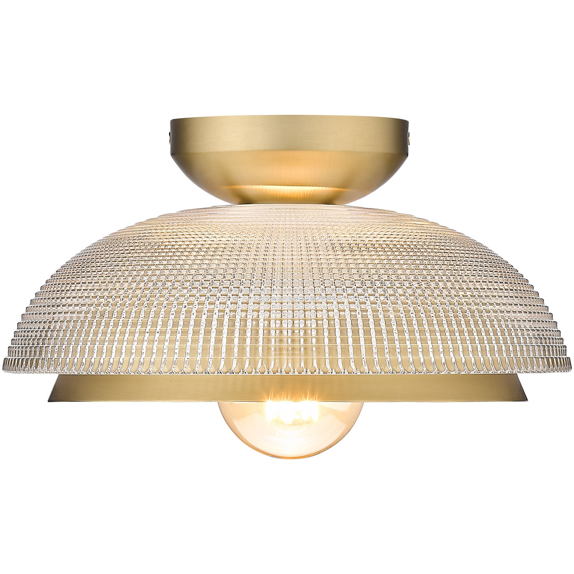 Crawford 1 Light 11.75 inch Brushed Champagne Brass Flush Mount Ceiling Light