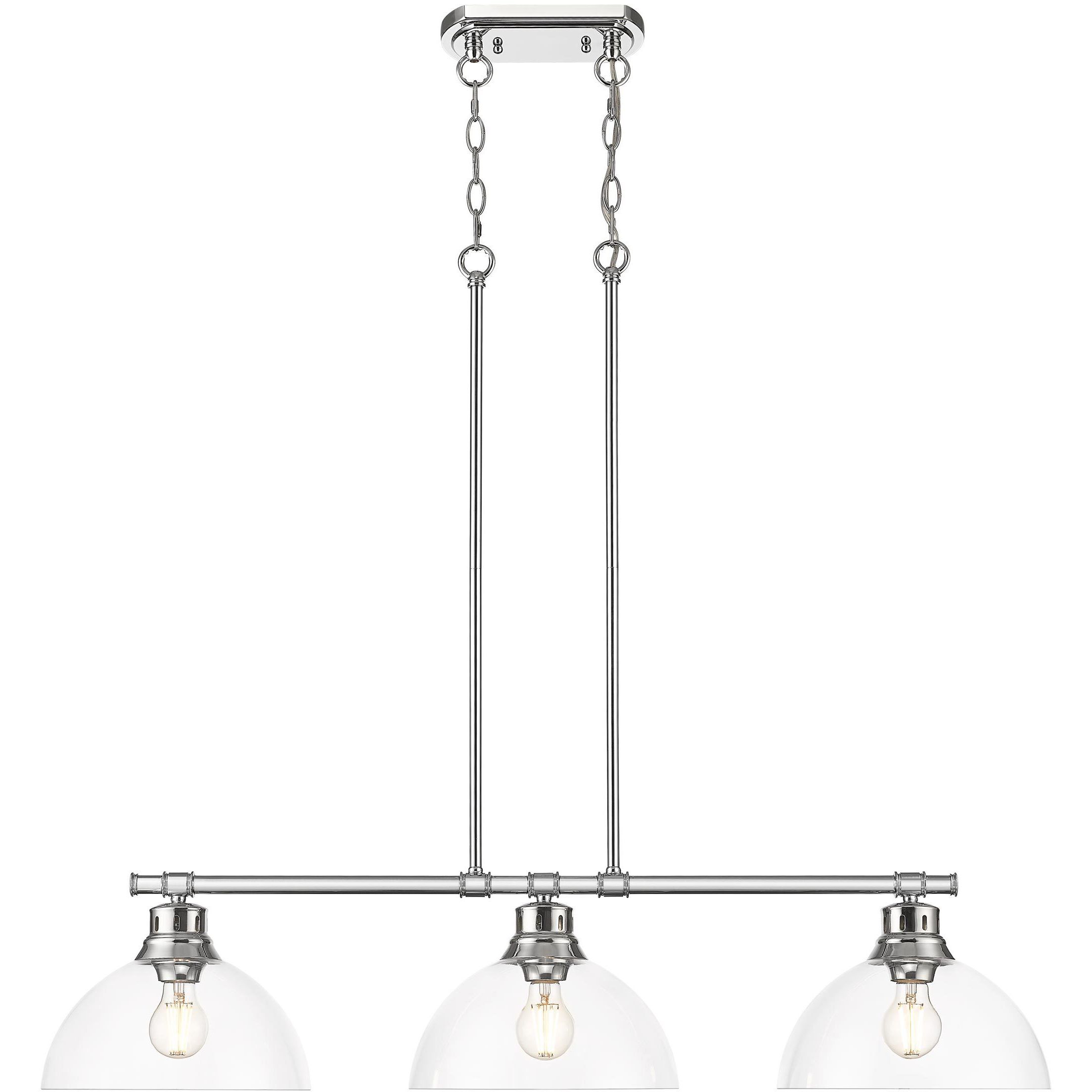 Yep Duncan Island Light Ceiling Light in Chrome, Clear Glass