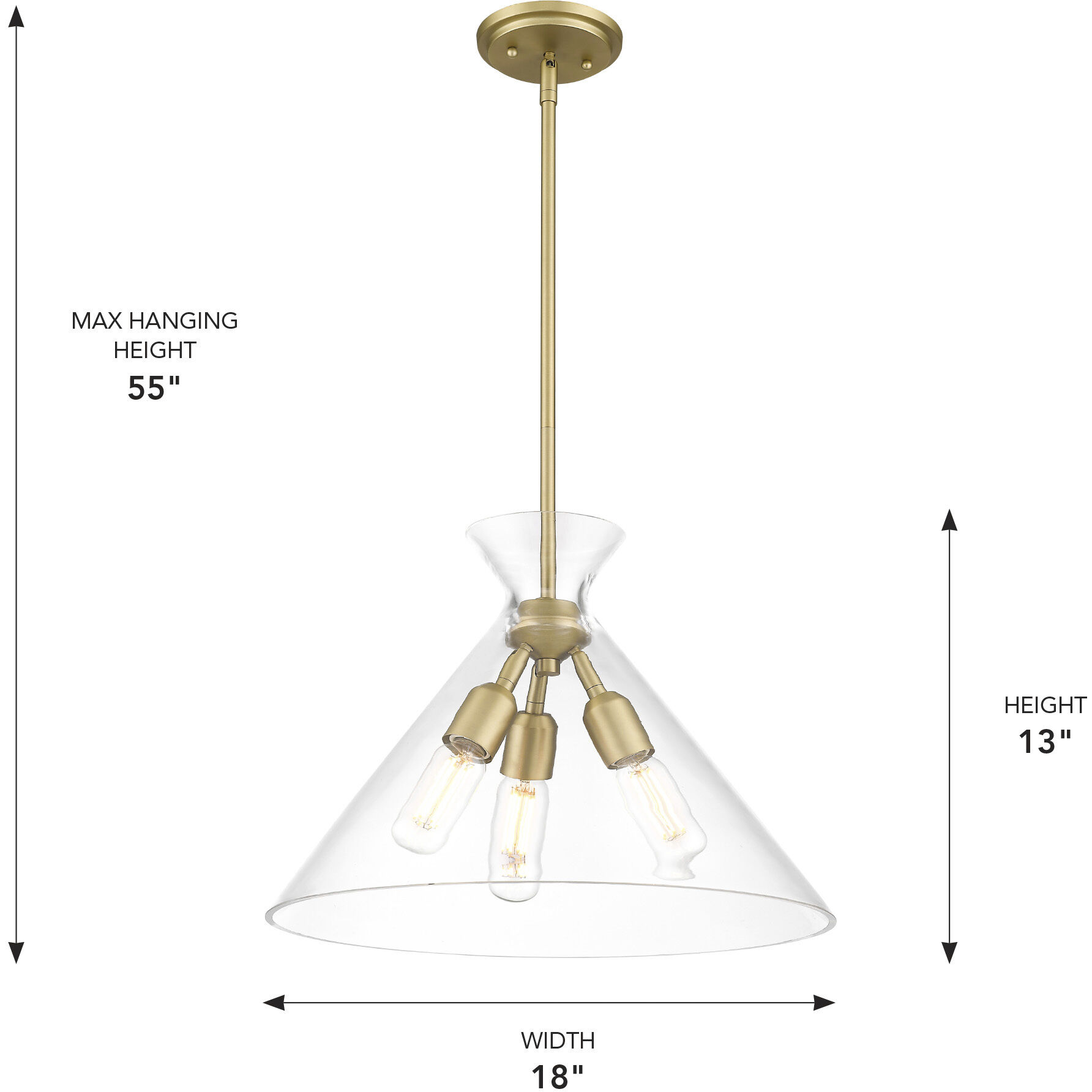 Malta Pendant Ceiling Light in Brushed Champagne Brass