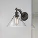 Yep Orwell 1 Light 10 inch Matte Black Wall Sconce Wall Light in Clear Glass