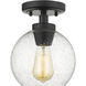 Galveston 1 Light 7.25 inch Rubbed Bronze Flush Mount Ceiling Light in Seeded Glass, Damp