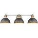 Kinsley 3 Light 29 inch Aged Galvanized Steel Bath Vanity Wall Light in Antique Black Iron