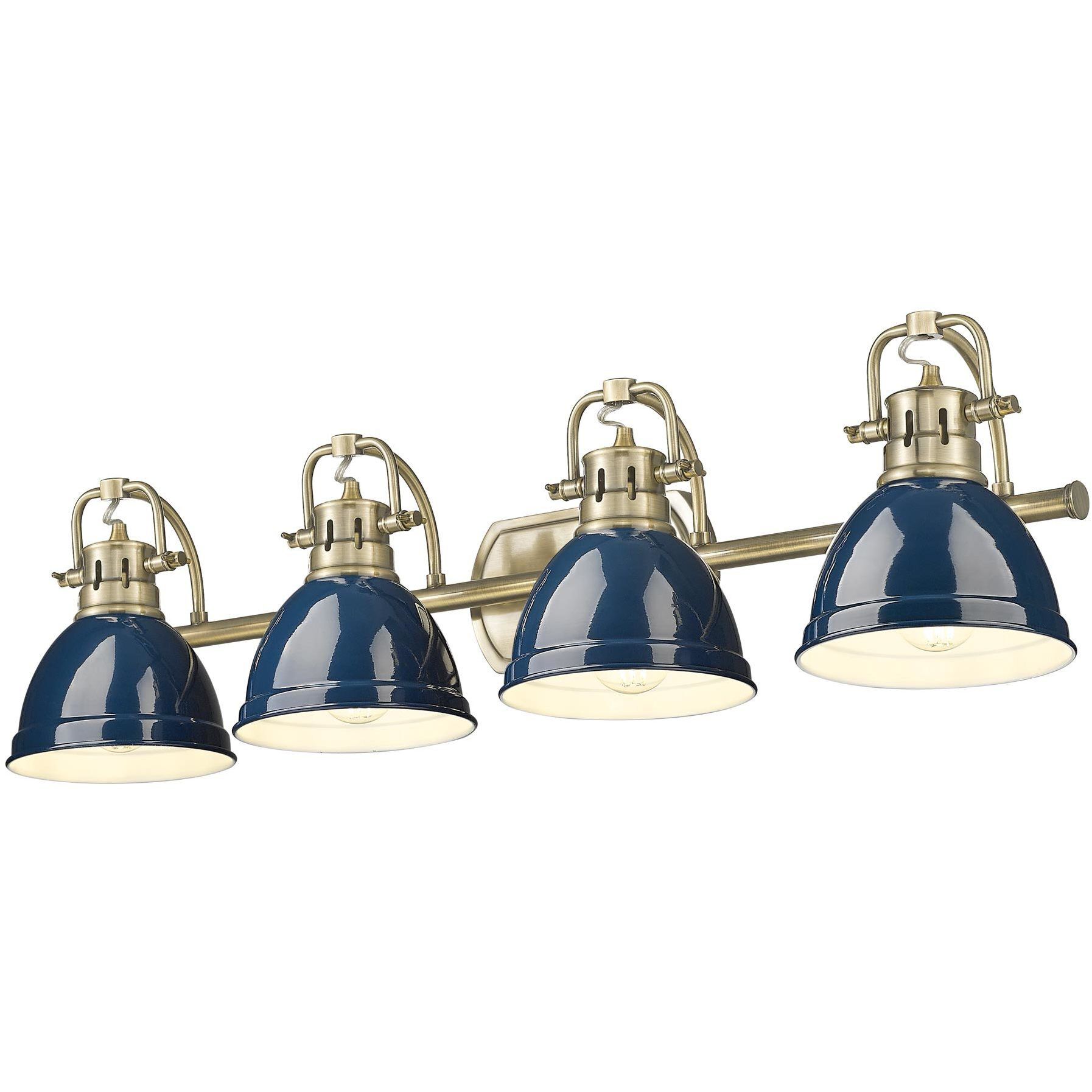 Yep Duncan Vanity Wall Light in Aged Brass, Navy