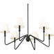 Yep Kennedy 6 Light 29.75 inch Natural Black Chandelier Ceiling Light in Ivory Linen