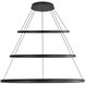 Veritas LED 70.88 inch Sand Black Ring Chandelier Ceiling Light, 3 Tier
