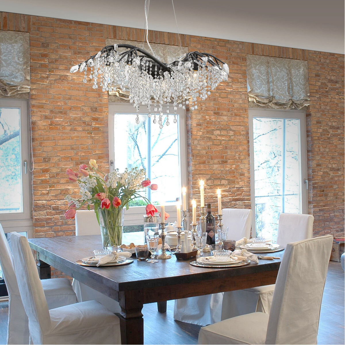 Black iron dining room hot sale lights