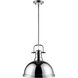 Yep Duncan 1 Light 14 inch Chrome Pendant Ceiling Light, Large