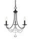 Mirabella 3 Light 18 inch Black Mini Chandelier Ceiling Light in Matte Black, Mini