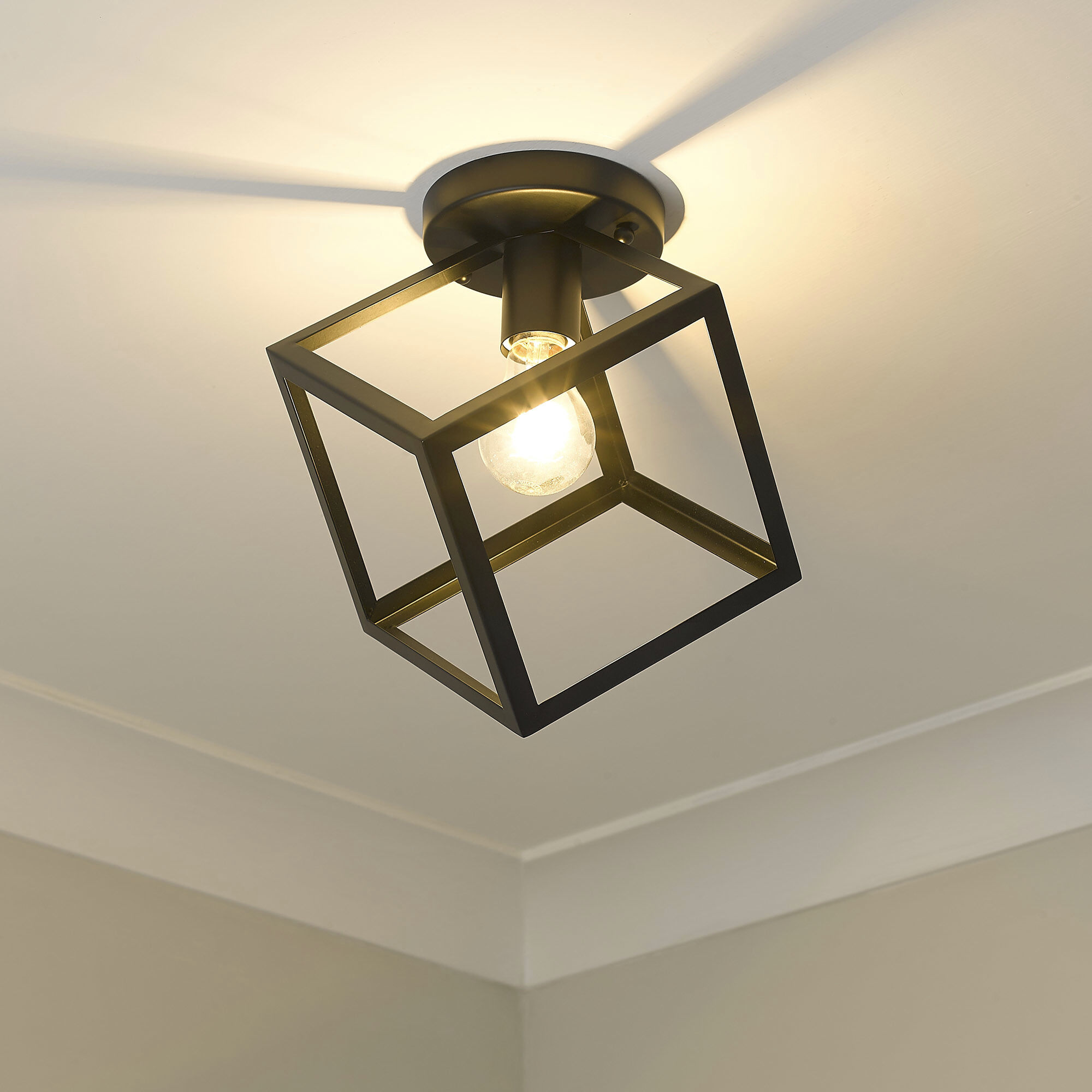 Cassio 1 Light 11.25 inch Matte Black Flush Mount Ceiling Light