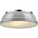 Duncan 2 Light 14 inch Chrome Flush Mount Ceiling Light in Grey, Damp