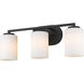 Manhattan 3 Light 20 inch Matte Black Bath Vanity Wall Light
