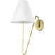Yep Kennedy 1 Light 11.75 inch Brushed Champagne Brass Swing Arm Wall Lamp Wall Light