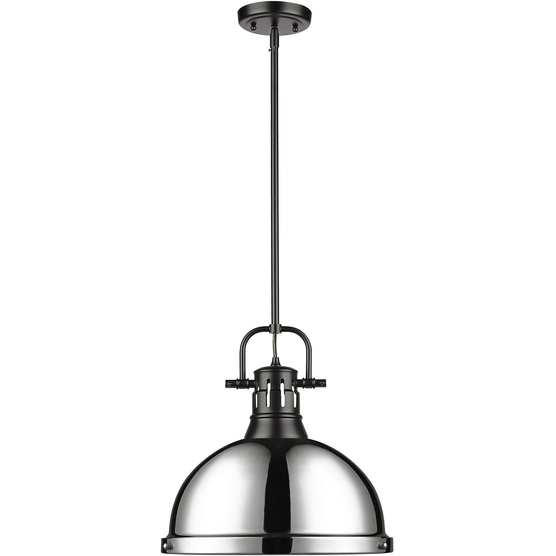 Yep Duncan 1 Light 14 inch Matte Black Pendant Ceiling Light in Chrome, Large