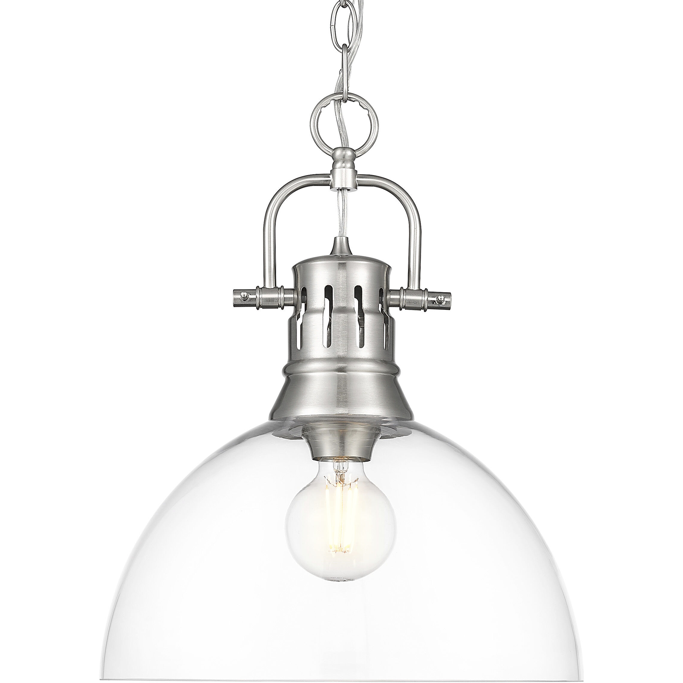 Yep Duncan 1 Light 14 inch Pewter Pendant Ceiling Light in Clear Glass