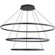 Veritas LED 70.88 inch Sand Black Ring Chandelier Ceiling Light, 3 Tier